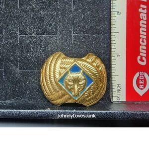 Vintage Brass Wolf Cub/Boy Scout Neckerchief Slide Used